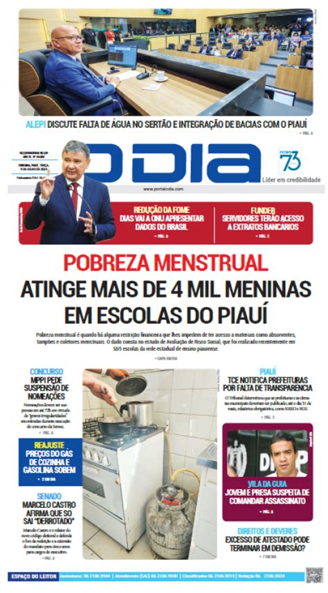 Confira Os Principais Destaques Do Jornal O Dia Desta Ter A Feira