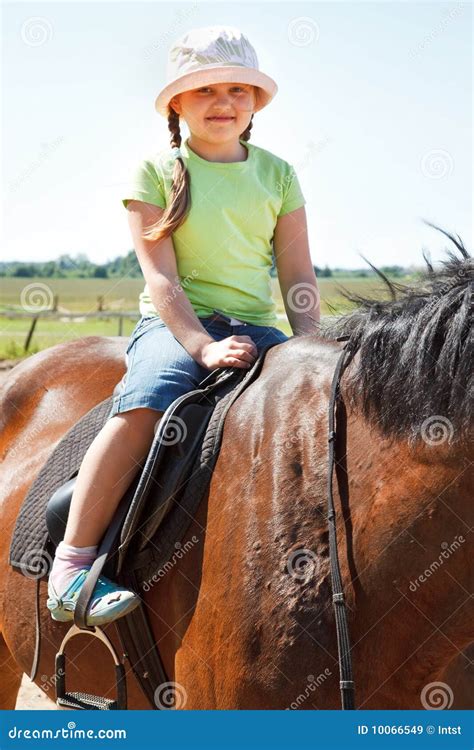 Little Girl Riding Horse Stock Image | CartoonDealer.com #10066549