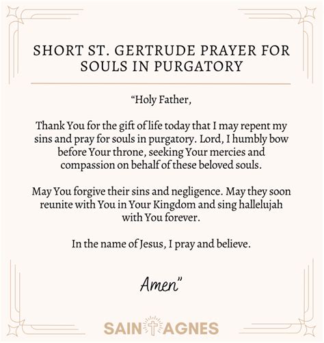 5 St Gertrude Prayers For Souls In Purgatory Printable Images