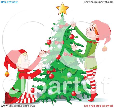 Royalty Free Rf Clip Art Illustration Of A Two Christmas Elves