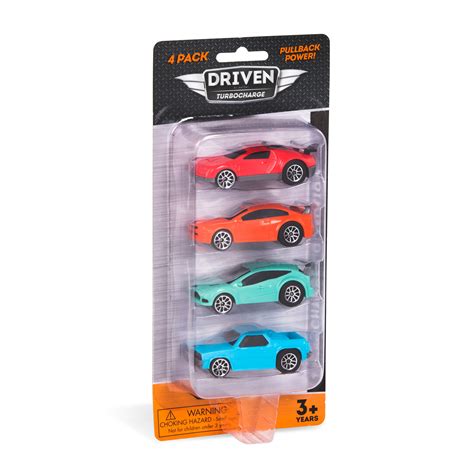 DRIVEN Turbocharge | Small Toy Pullback Cars (4 Pack) | Car Toys for Kids