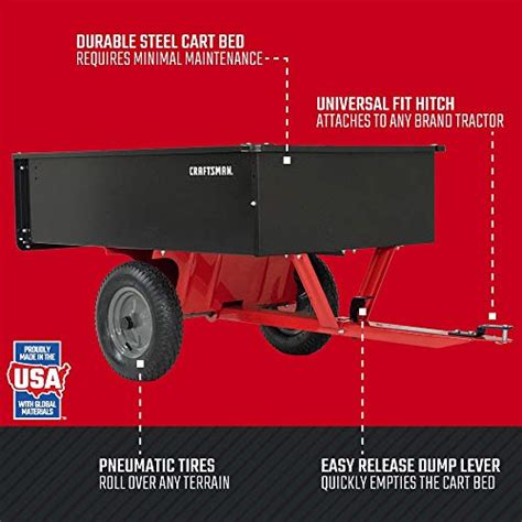 Craftsman 12 Cu Ft Steel Tow Dump Cart Black Recommended