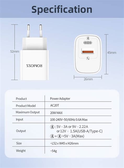 Buy ROMOSS AC20T Quick Charge USB Type C Charger 20W QC 3 0 PD 3 0 Fast