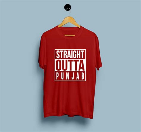 Buy Straight Outta Punjab T Shirts Punjabi Slogan Printed Men T Shirt