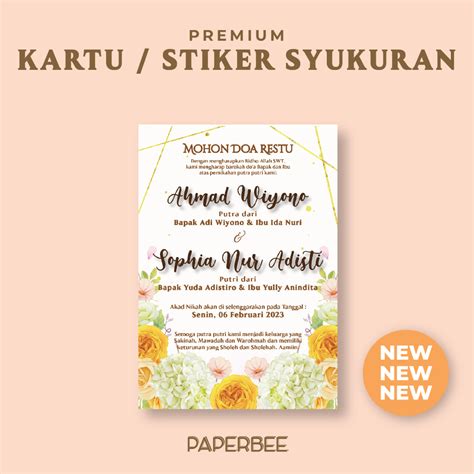 jual part  kartu stiker ucapan syukur tasyukuran pernikahan