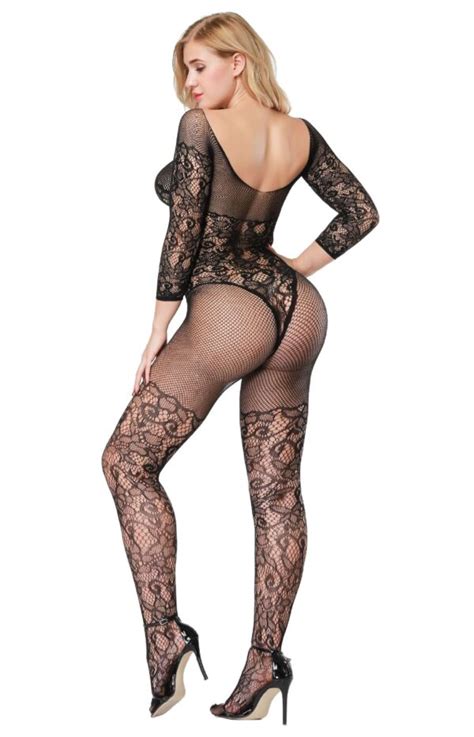 For You Lingerie Combinaison A Ouverte Entre Jambe Noir Drest