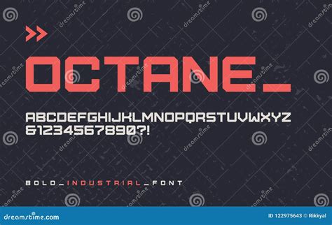 Vector Bold Industrial Style Display Font, Modern Blocky Typeface ...