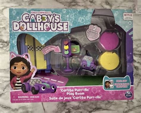 Gabby S Dollhouse Carlita Purr Ific Play Room Playset With Carlita