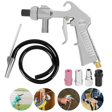 Air Sandblasting Gun Kit W Siphon Feed Nozzles And Pipe Sandblaster Sand Blaster Ebay