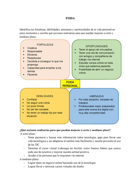 Ejemplo De Analisis Foda Ing Ambiental Iesp Jose Carlos Mariategui