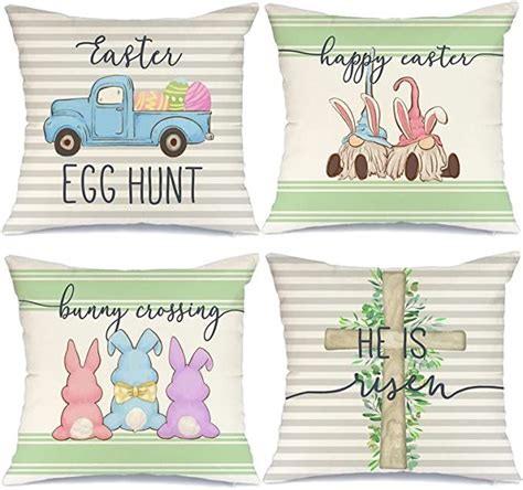 Easter Pillow Covers Set - Festive Easter Decorations for Home