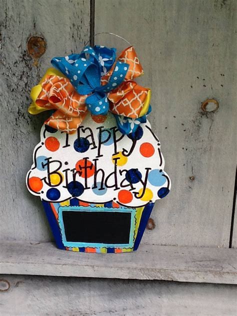 Birthday Door Hanger, Birthday Door Sign, Birthday Countdown Sign, Happy Birthday Sign, Cupcake ...