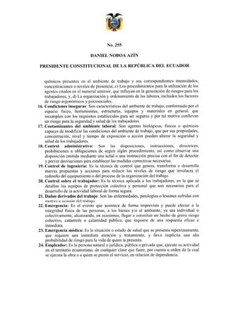 Decreto Ejecutivo Reglamento De Seguridad Y Salud En El Trabajo Pdf