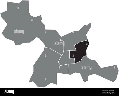 Black Flat Blank Highlighted Location Map Of The RENNES 2 CANTON Inside