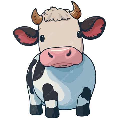 A Cute Black White Cow Illustration Animals Animals Cartoon Png