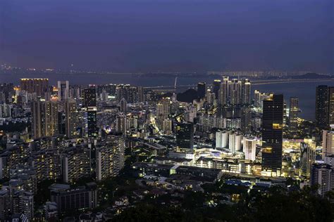 【日与夜风光：南山峰顶俯瞰深圳湾、后海、蛇口、粤海】 新影像风光 花粉俱乐部