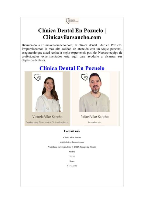 Ppt Cl Nica Dental En Pozuelo Clinicavilarsancho Powerpoint