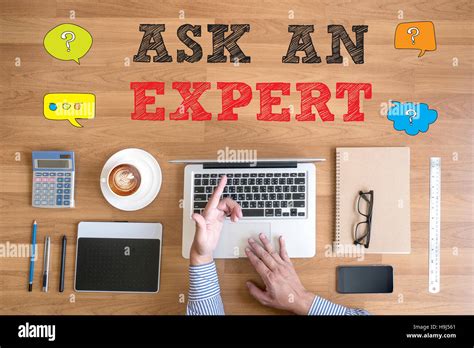 Ask An Expert Concept Businessman Working Stock Photo Alamy