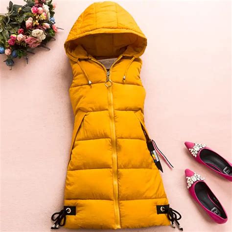 Women Winter Vest Waistcoat 2018 Women Long Vest Sleeveless Jacket