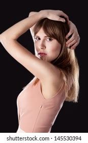 Beautiful Topless Brunette Nude Against White Stock Photo Shutterstock