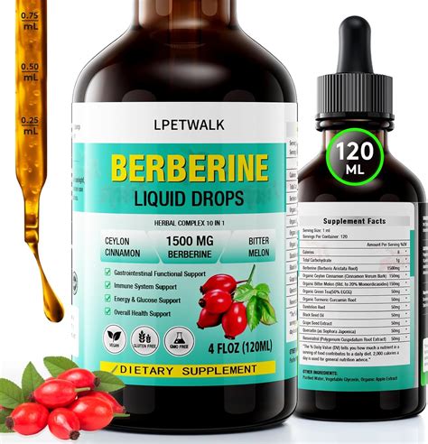 Amazon Lpetwalk Fl Oz Organic Berberine Liquid Drops Premium