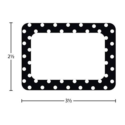 Teacher Created Resources Black Polka Dots Name Tags 5538 Pricepulse