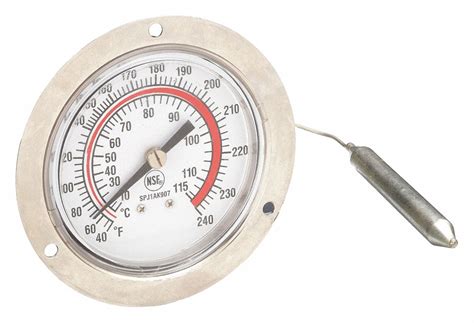 40° To 240°f 5° To 115°c 2 5 In Dial Dia Analog Panel Mount Thermometer 1epf2 1epf2 Grainger