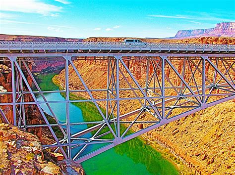 Navajo Bridge Over Colorado River Near Lee S Ferry In Glen Canyon