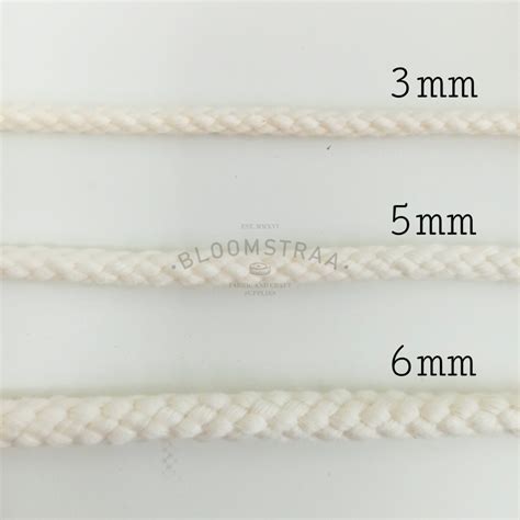 Jual Tali Tambang Katun 5mm Kepang 5 mm Tali Tas Macrame Cotton Rope 1 Meter | Shopee Indonesia