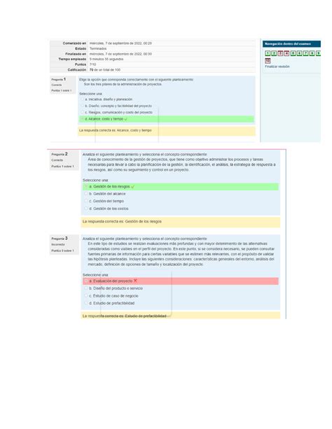 Examen ea1 Factibilidad y evaluación de proyecto Studocu