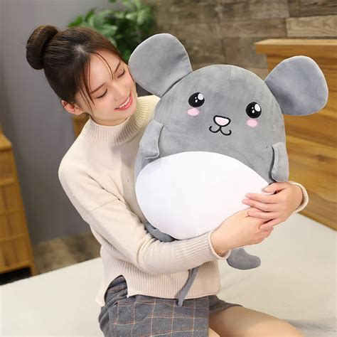 Huggable новая милая серая крыса Подушка чучело Плюшевые игрушки для ...