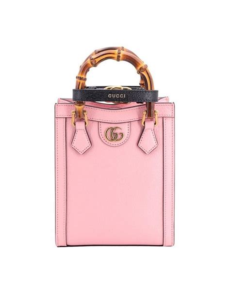 Gucci Diana Mini Leather Tote Bag In Pink Lyst