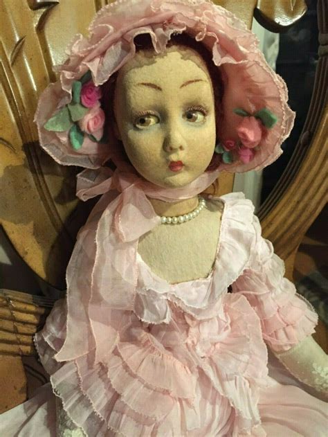 Rare Early 1920 S Lenci Boudoir Lady Doll Model 165 26 Inches Tall Ebay Lady Doll