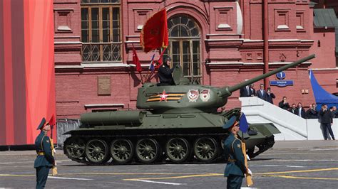 Lone Ancient Tank Shows Up For Russias Victory Day Parade