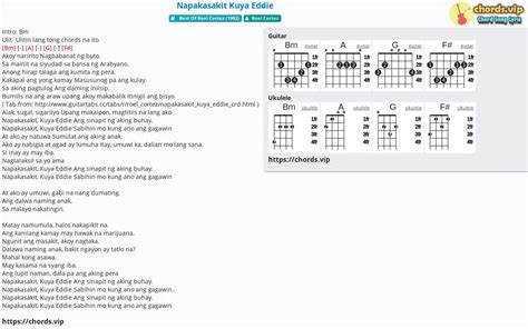 Chord: Napakasakit Kuya Eddie - Roel Cortez - tab, song lyric, sheet ...