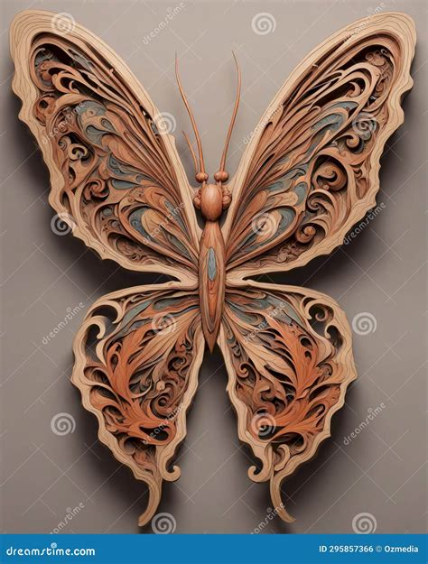 Butterfly Wood Carving Sculpture Stock Illustration Illustration Of Insect Carving 295857366