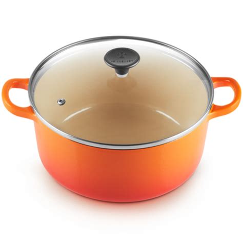 Le Creuset Signature Braadpan Cm Oranje Rood Glazen Deksel