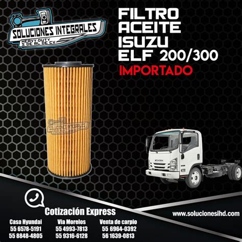 Filtro Aceite Isuzu Elf Soluciones Ihd