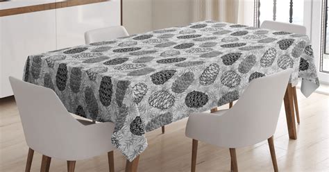 Pine Cone Tablecloth Abstract Style Conifers Ovary Plants Fir Tree