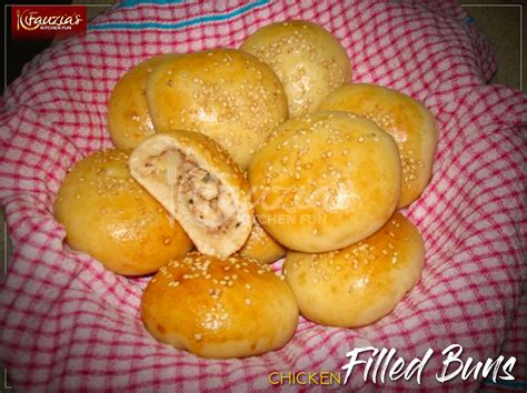 Chicken-Filled Buns - Fauzia’s Kitchen Fun | Chicken buns, Real food ...