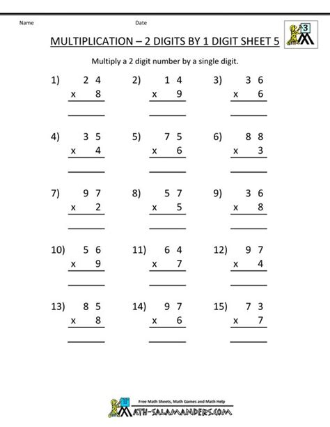 Hard Multiplication 2 Digit Problems Multiplication 2 Digits By 1