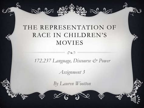 The Representation Of Race In Childrens Movies Ppt