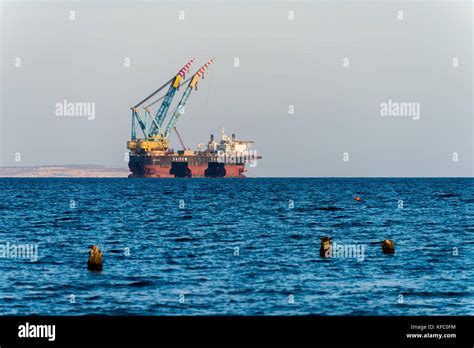 Larnaca Bay Cyprus 27th October 2017 Oil And Gas Rigging Platform