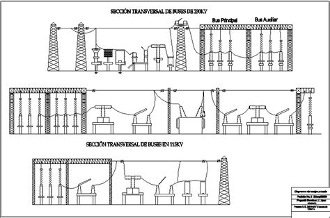 Diagrama Unifilar De Una Subestacion Electrica En Autocad Di