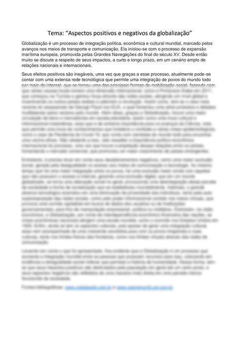 Quais São Os Pontos Positivos E Negativos Da Globalização