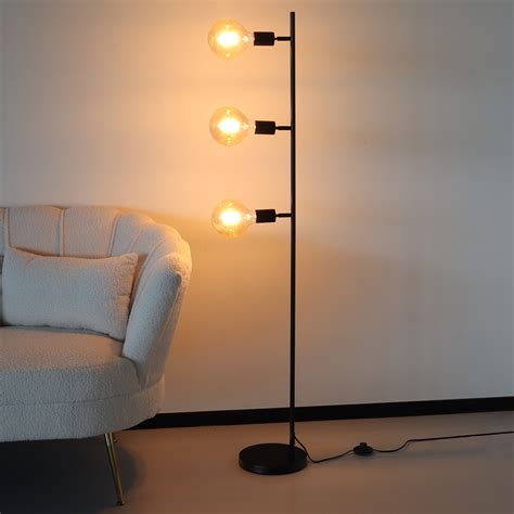 Industriële vloerlamp Eden zwart AQ Living