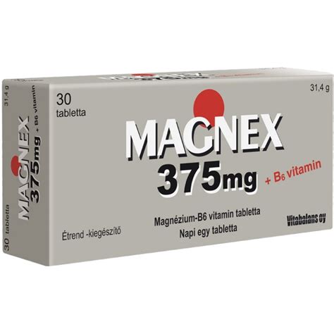 Magnex 375mg B6 vitamin tabletta 30 db vásárlás hatóanyagok