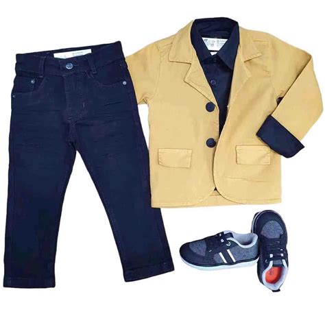 Conjunto Blazer Mostarda Calça Preta Infantil