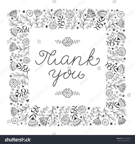 Thank You Card Template Hand Written Stock Vector (Royalty Free) 425194645