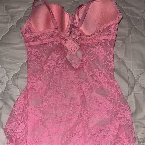 Pink Vintage Lingerie Babydoll Top Size B Bust Depop